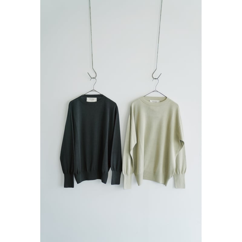 Olde H & Daughter SILK PLAIN STITCH CREW NECK P