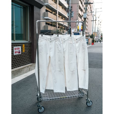 ANCELLM Ex. DAMAGE DENIM STRAIGHT 5P PANTS