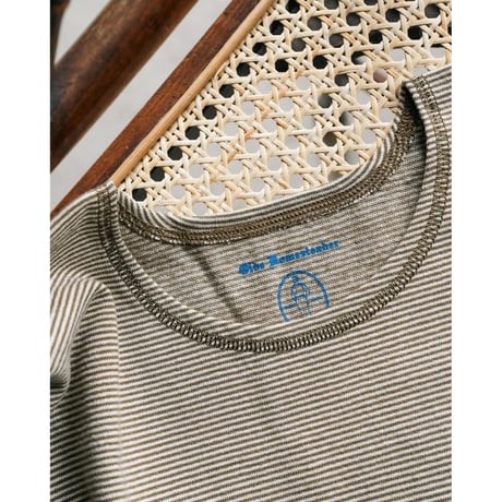 Olde Homesteader "YOUTH" MOIRE STRIPE JERSEY CREW NECK LONG SLEEVE