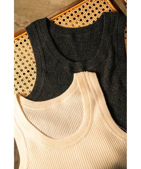 PICEA Ex. BABY CASHMERE RIB TANK TOP
