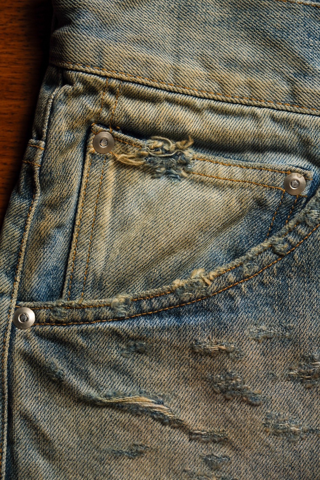 【ANCELLM】DAMAGE DENIM STRAIGHT 5P PANTS ANCELLM P/DAMAGE DENIM STRAIGHT 5P PANTS | Must