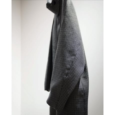 MAATEE&SONS 撚り杢HOUND TOOTH ハメ袖BALMACAAN COAT