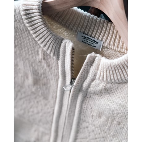 MAATEE&SONS JACQUARD ZIP ARMY SWEATER
