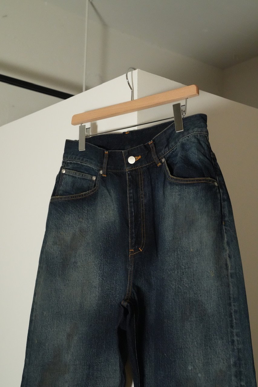 【美品】ANCELLM DENIM size3 タグ付き【セール中！】 ANCELLM 新品同様 アンセルム TAPERED 5P DENIM PANTS USED加工