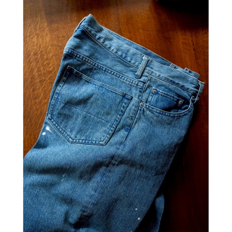 RAINMAKER Ex. PAINTED DENIM SEMI FLARED TROUSERS