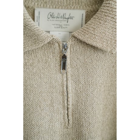 Olde H & Daughter SILK COTTON  BOAT NECK/HALF ZIP/CARDIGAN