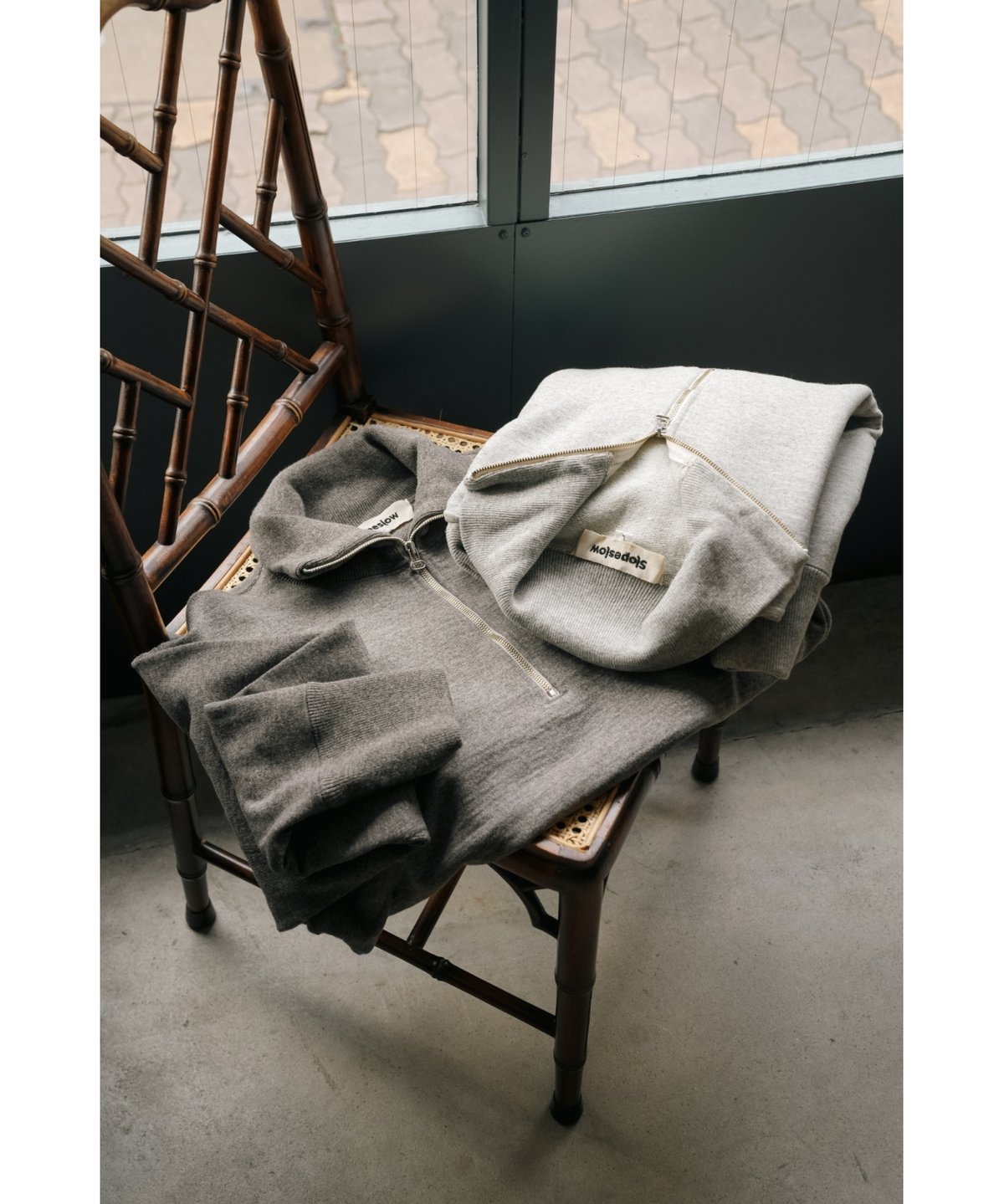 Slopeslow Ex.WOOL FRENCH TERRY HALF ZIP SWEATSH