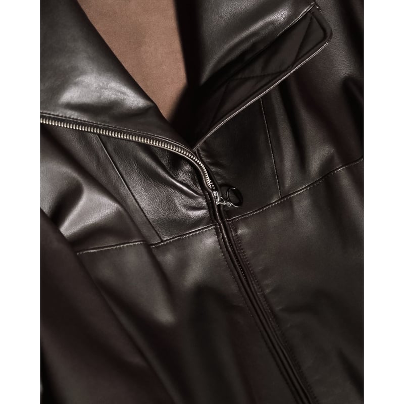 MAATEE&SONS SHEEP GLOVE LEATHER FULL ZIP ANORAK