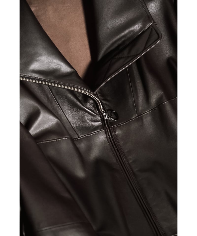 MAATEE&SONS SHEEP GLOVE LEATHER FULL ZIP ANORAK