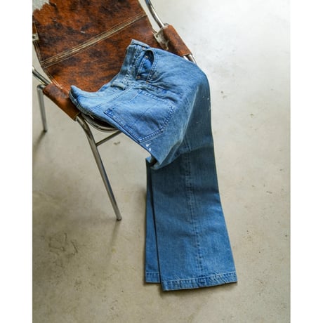 RAINMAKER Ex. PAINTED DENIM SEMI FLARED TROUSERS