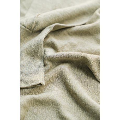 Olde H&Daughter LINEN SILK PLAIN STITCH V NECK L/S