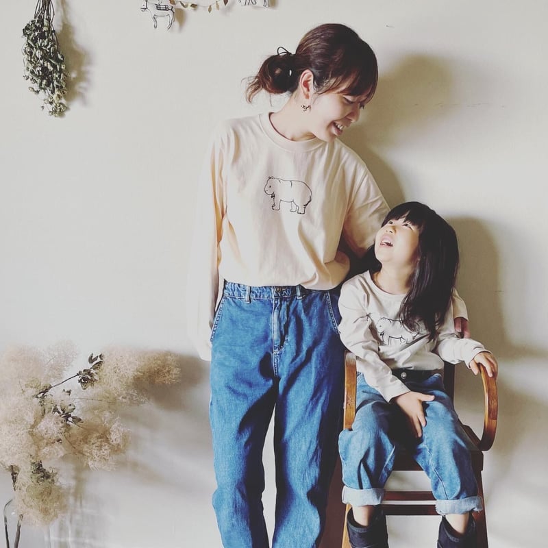 カバさん長袖Tシャツ（kids） | YLITA KIVI