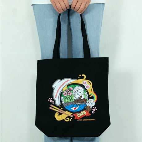 佐野市 マンホールトートバッグ（さのまる） ブラック
