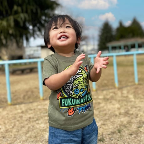 勝山市 マンホールTシャツ（フクイラプトル）キッズサイズ