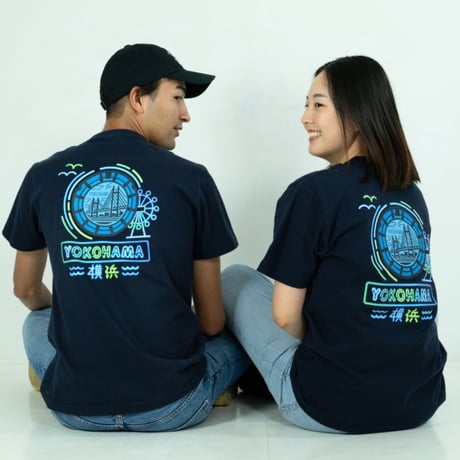横浜市 マンホールTシャツ（ブルーライト）