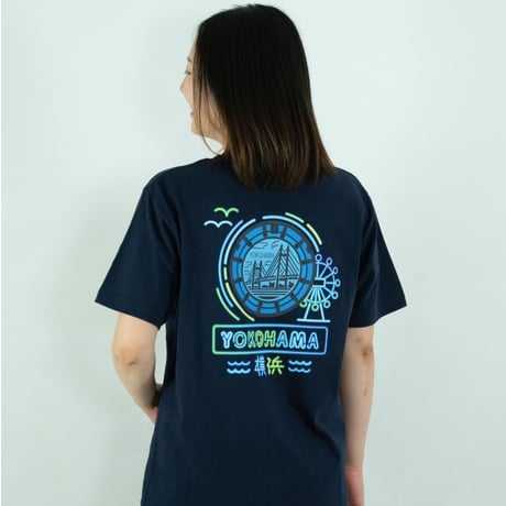 横浜市 マンホールTシャツ（ブルーライト）