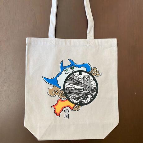 鳴門市 マンホールトートバッグ ライトグレー