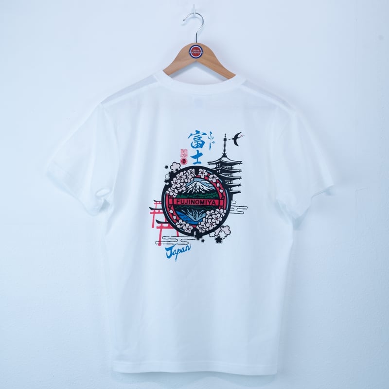 富士宮市 マンホールTシャツ（富士と桜） | JAPAN UNDERGROUND