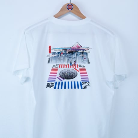 東京都 マンホールTシャツ（渋谷ホワイト）