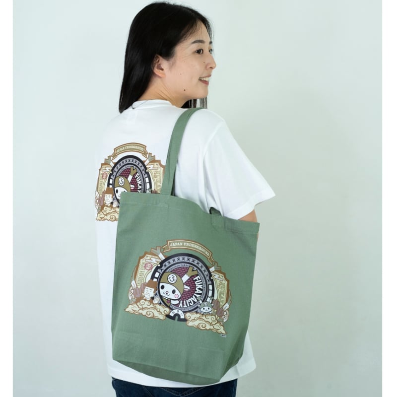 トートバッグ　グリーン 革と高島産帆布で作ったトートバッグ グリーン Mサイズ | iichi