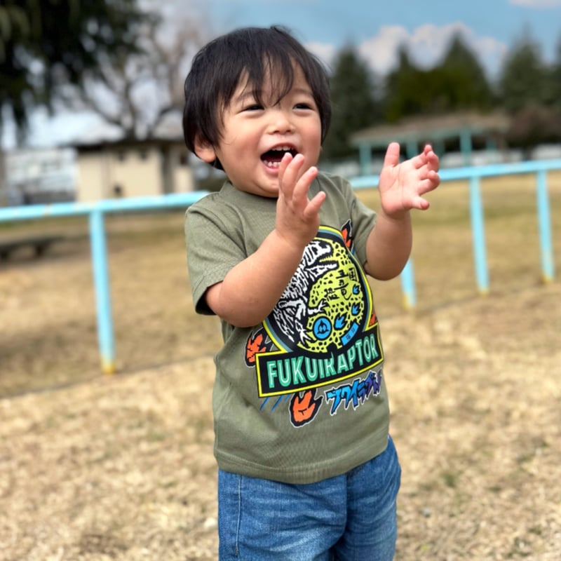 勝山市 マンホールTシャツ（フクイラプトル）キッズサイズ | JAPAN