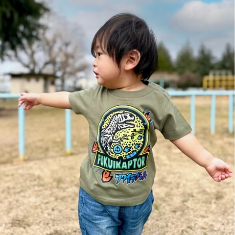 勝山市 マンホールTシャツ（フクイラプトル）キッズサイズ