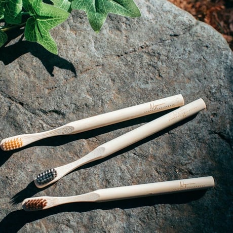 bamboo歯ブラシ　ブラウン＆ベージュ&チャコール ストック20本セット