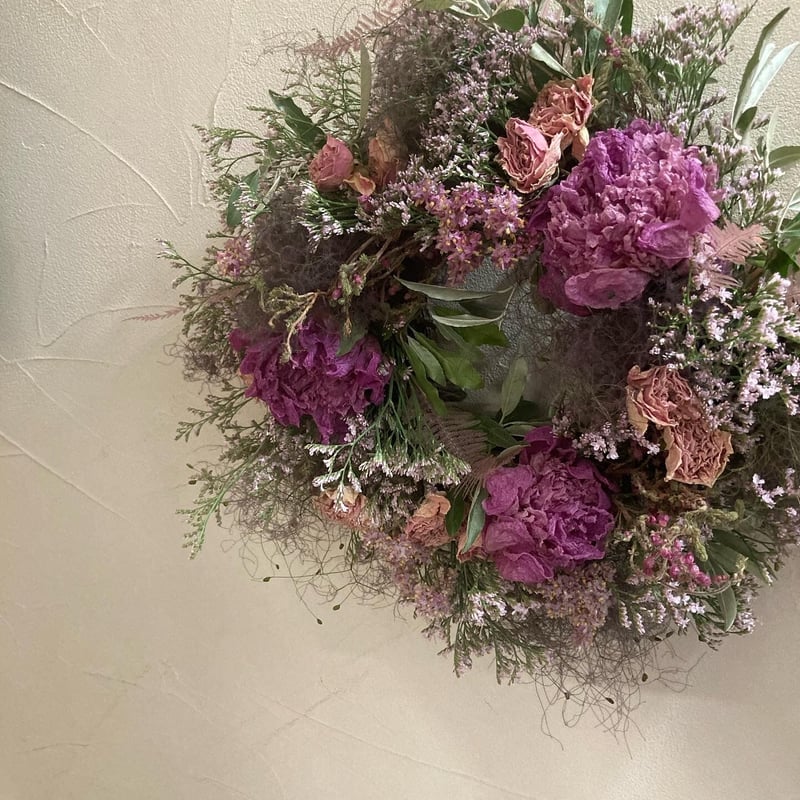 スターチスと薔薇のドライミックスリース | 街角花屋 floRalies STORE