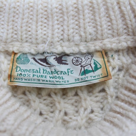 1970's～ Donesal Bandcraft Wool Cable Sweater