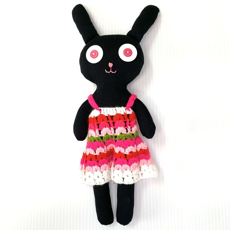 it-dogsうさぎのニットドレスXS Cotton Jacquard Lily Print Shirring Dress | Pasand by ne