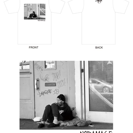 "NODAMAGE" SHORT SLEEVE white