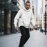 LANGUR LOGO PULL OVER HOODIE ash