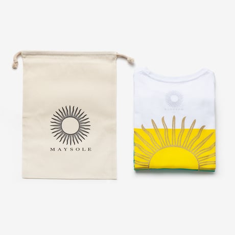 MAYSOLE ロゴ B/P ポケット付き Tシャツ YELLOW / GREEN