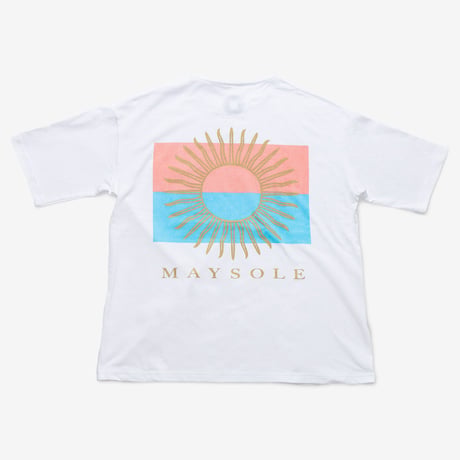 MAYSOLE ロゴ B/P ポケット付き Tシャツ PINK / BLUE