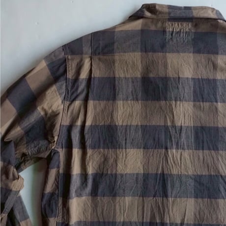 SASSAFRAS/Gardener Open Half(Black×Grey×Brown check)