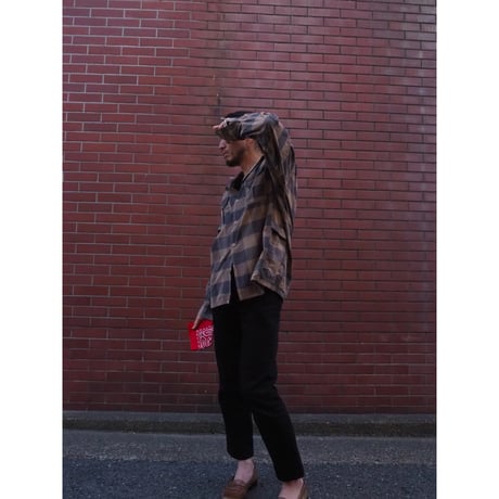 SASSAFRAS/Gardener Open Half(Black×Grey×Brown check)