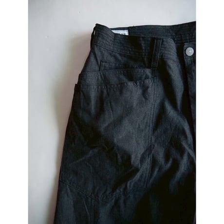 SASSAFRAS/D Scoop Pants 1/2(6oz Black chambray)