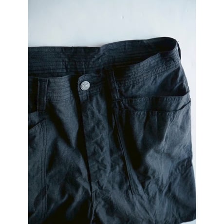 SASSAFRAS/D Scoop Pants 1/2(6oz Black chambray)