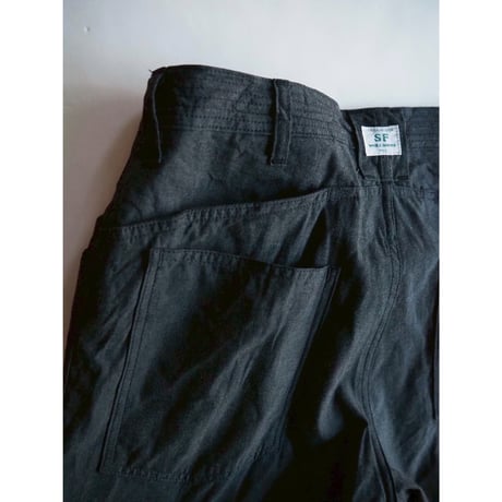 SASSAFRAS/D Scoop Pants 1/2(6oz Black chambray)