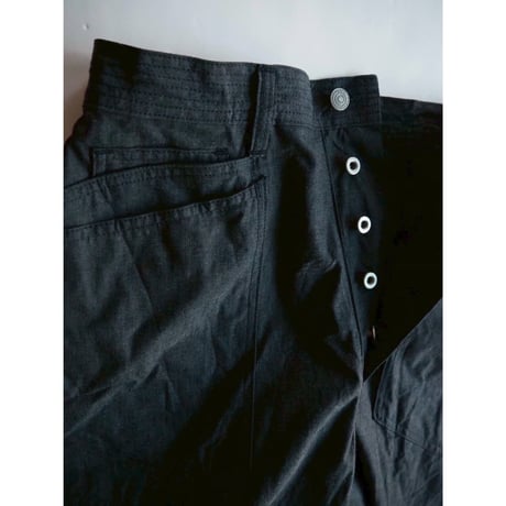 SASSAFRAS/D Scoop Pants 1/2(6oz Black chambray)