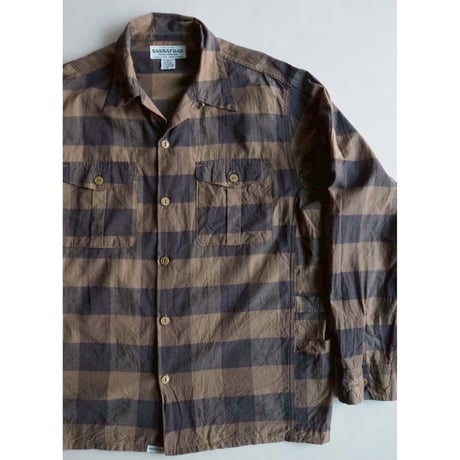 SASSAFRAS/Gardener Open Half(Black×Grey×Brown check)