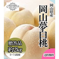 岡山県産白桃「岡山夢白桃」約2キロ　※発送時期7月下旬～8月上旬
