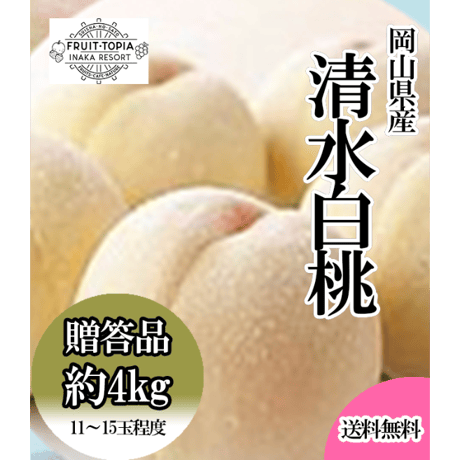 岡山県産白桃「清水白桃」約4キロ　※発送時期7月中旬～8月上旬