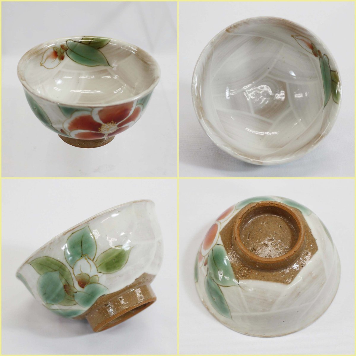 特選品 京都 京焼（清水焼） 土淵陶葊(どぶちとうあん)作 ☆白掛絵