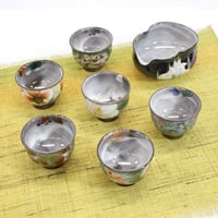 特選品 玻璃の匠 吉田勝美作 マルティグラス金箔入りガラス小茶器揃