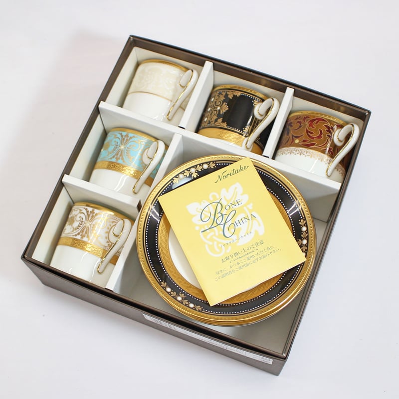 特選品 ノリタケ コーヒー碗皿アソート五客セット BONE CHINA 特選品 ノリタケ コーヒー碗皿アソート五客セット BONE CHINA