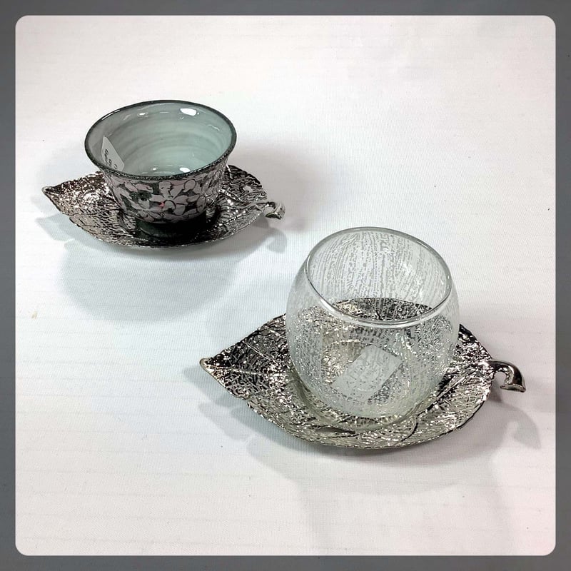 FRANK M. WHITING】 【純銀/ガラス】コースター 5個組 銀製ガラス