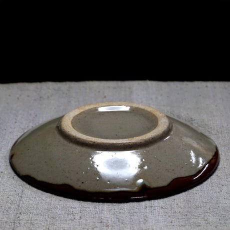 和食器 益子焼 中皿 15cm 柿釉 十字紋