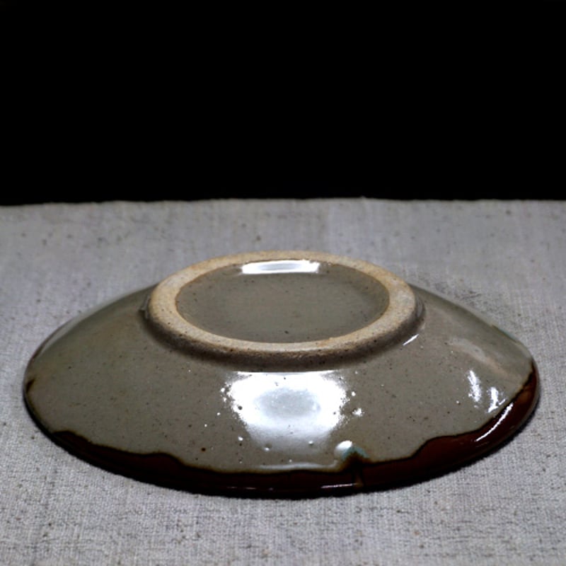 和食器 益子焼 中皿 15cm 柿釉 十字紋 | うつわの店 クラフトなかつか