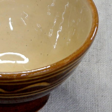 和食器 布志名焼 湯町窯 茶碗 小 10.5cm 浪紋黄釉 淡茶